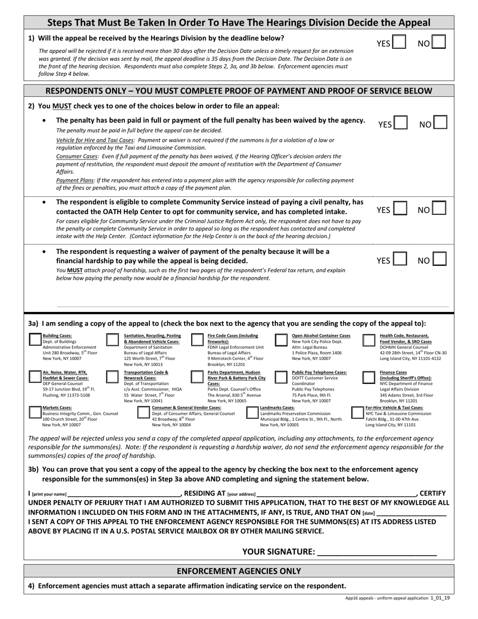 Appeal Application - New York City, Page 2