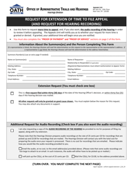 Form APP17 Request for Extension of Time to File Appeal (And Request for Hearing Recording) - New York City
