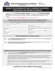 Form APP19 Request for Extension of Time to Respond to an Appeal (And Request for Hearing Recording) - New York City
