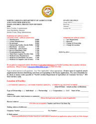 In State Drug Program Application Form - North Carolina