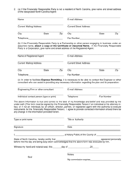 Financial Responsibility/Ownership Form Sedimentation Pollution Control Act Express Permitting Option - North Carolina, Page 2