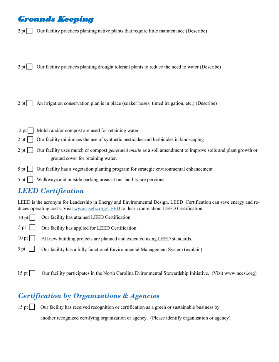 Application Form for Event Venues  Convention Centers - North Carolina, Page 6