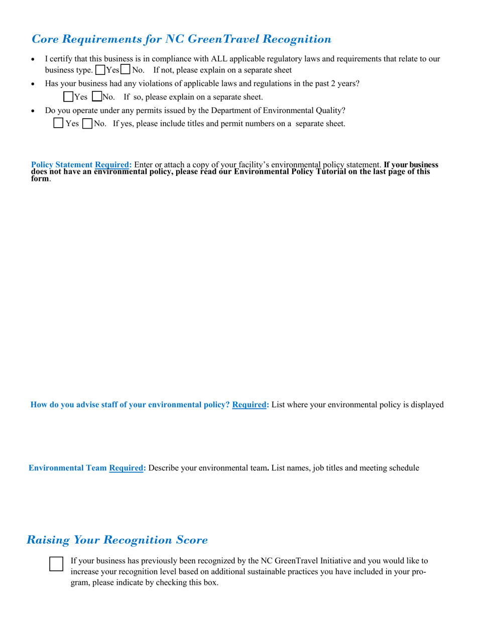 Application Form for Sustainable Vacation Rentals - North Carolina, Page 2