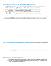 Application Form for Sustainable Attractions - North Carolina, Page 2