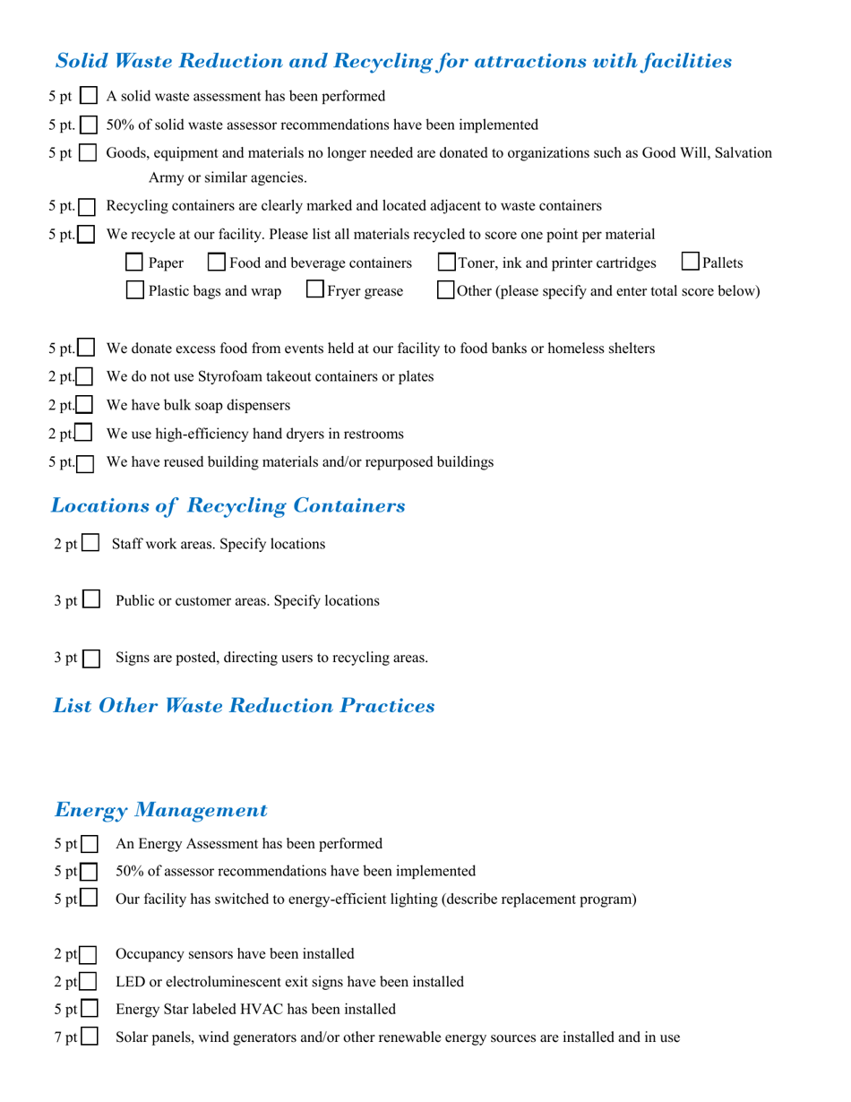 Application Form for Sustainable Attractions - North Carolina, Page 4