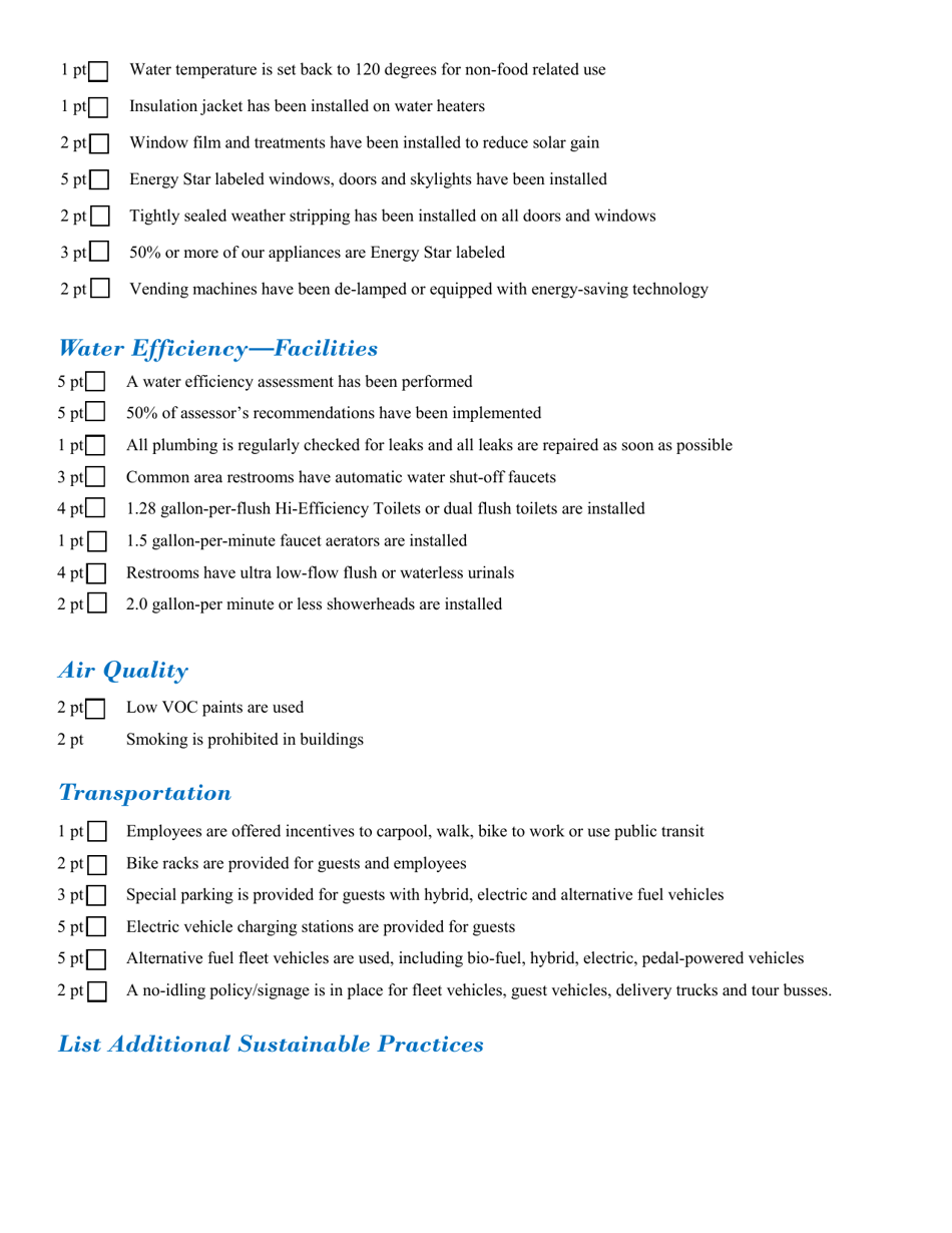 Application Form for Sustainable Attractions - North Carolina, Page 5