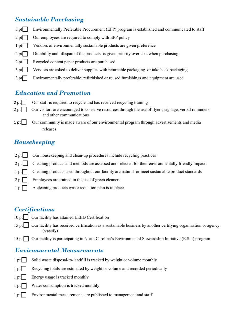 Application Form for Sustainable Attractions - North Carolina, Page 6
