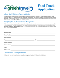 Document preview: Food Truck Application Form - North Carolina