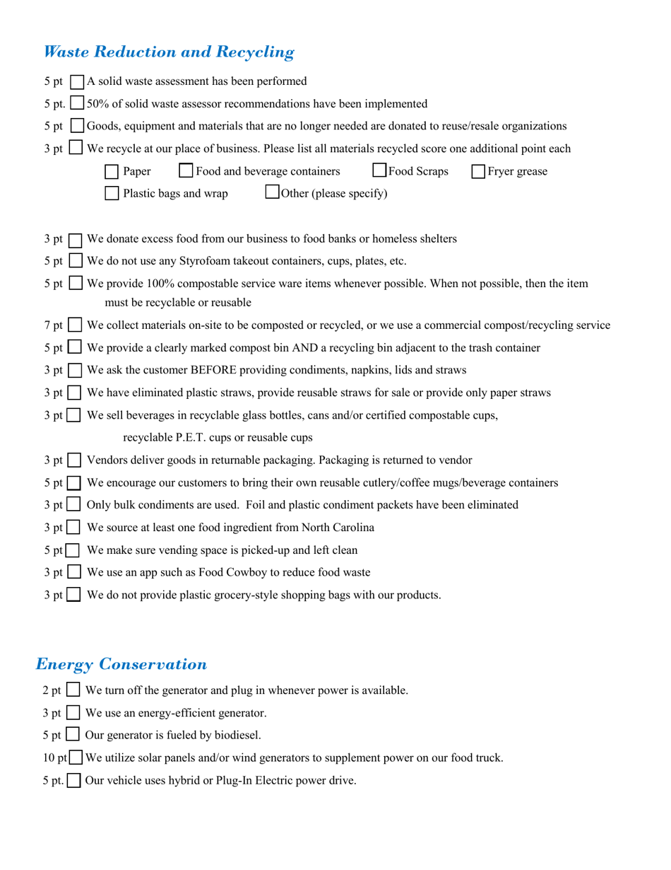 Food Truck Application Form - North Carolina, Page 3
