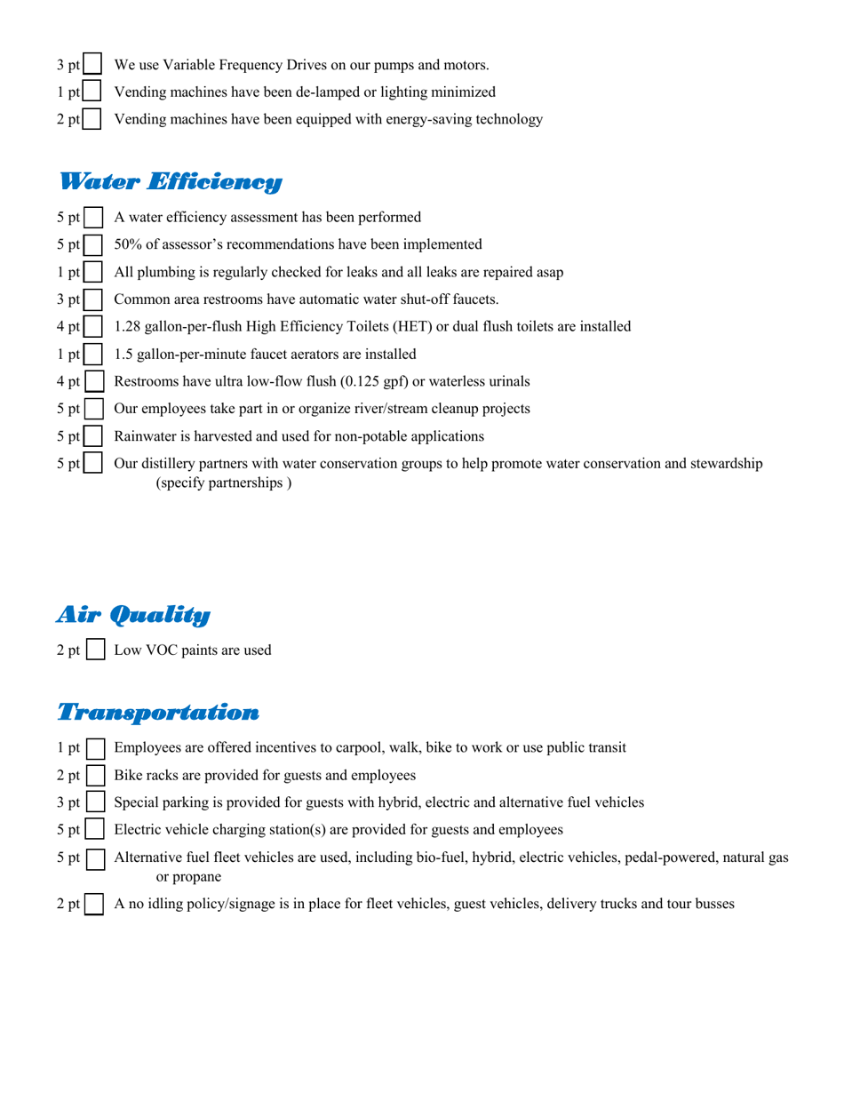 Application Form for Sustainable Distilleries - North Carolina, Page 5