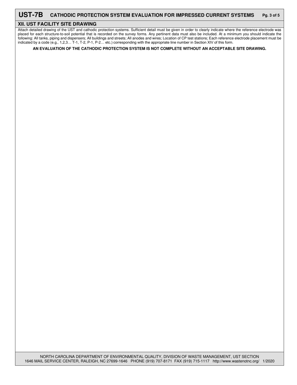 Form UST-7B North Carolina Cathodic Protection System Evaluation for Impressed Current Systems - North Carolina, Page 3