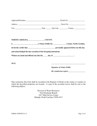 Form NDWSW Non-discharge Wastewater System Waiver - North Carolina, Page 2