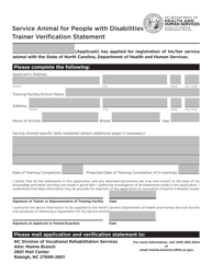 Service Animal for People With Disabilities Registration Application - North Carolina, Page 2