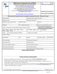 Document preview: Form STS01 Wan Service Request Form - North Carolina