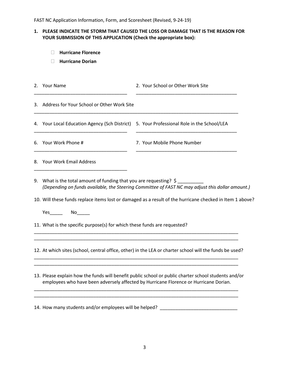 Fast Nc Application Assistance Form - North Carolina, Page 3
