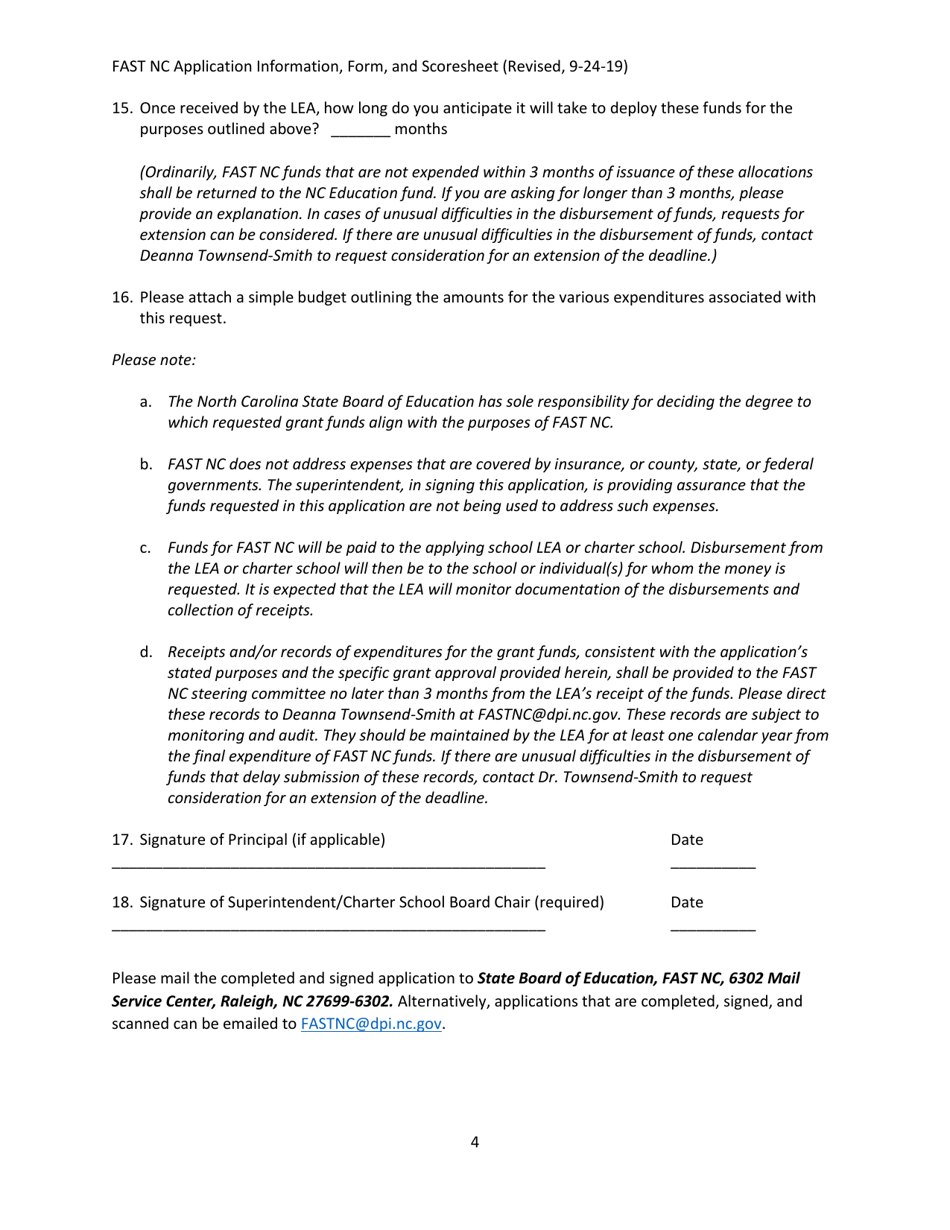 Fast Nc Application Assistance Form - North Carolina, Page 4