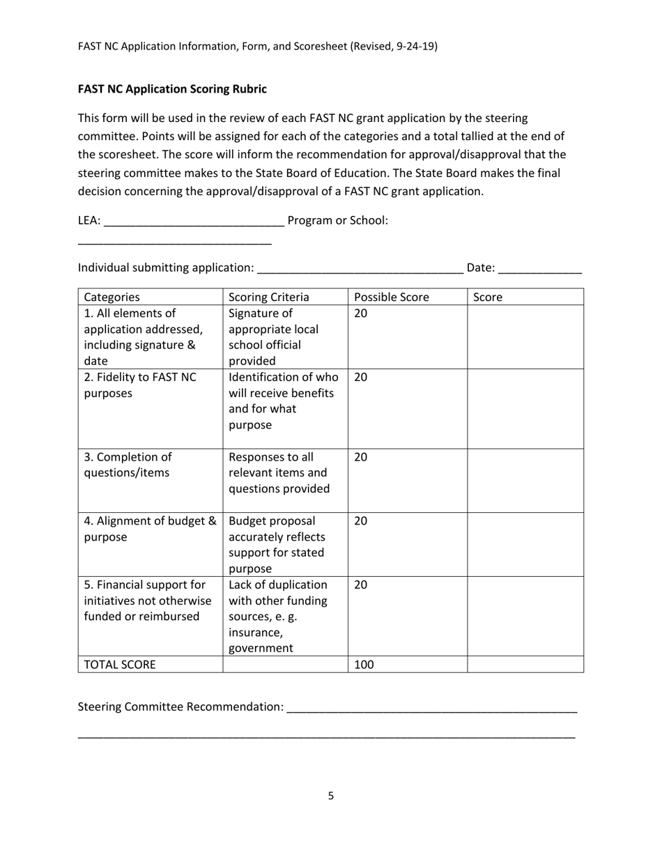 Fast Nc Application Assistance Form - North Carolina, Page 5