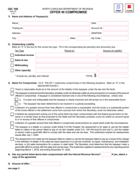 Document preview: Form OIC100 Offer in Compromise - North Carolina