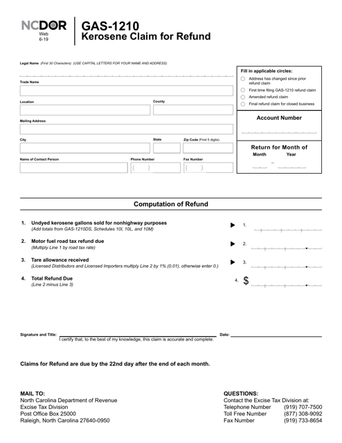 Form GAS-1210  Printable Pdf