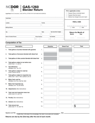 Document preview: Form GAS-1260 Blender Return - North Carolina