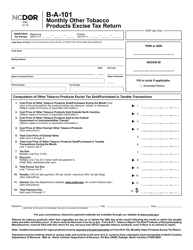 Form B-A-101 Monthly Other Tobacco Products Excise Tax Return - North Carolina, Page 2