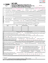 Document preview: Form NC-BR Business Registration Application for Income Tax Withholding, Sales and Use Tax, and Other Taxes and Service Charge - North Carolina