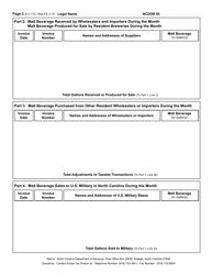 Form B-C-710 Malt Beverages Wholesaler and Importer and Resident Brewery Excise Tax Return - North Carolina, Page 2