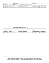 Form B-C-784 Wine Wholesaler and Importer and Resident Winery Excise Tax Return - North Carolina, Page 3