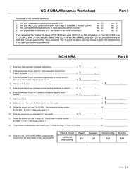 Form NC-4 NRA Nonresident Alien Employee&#039;s Withholding Allowance Certificate - North Carolina, Page 3