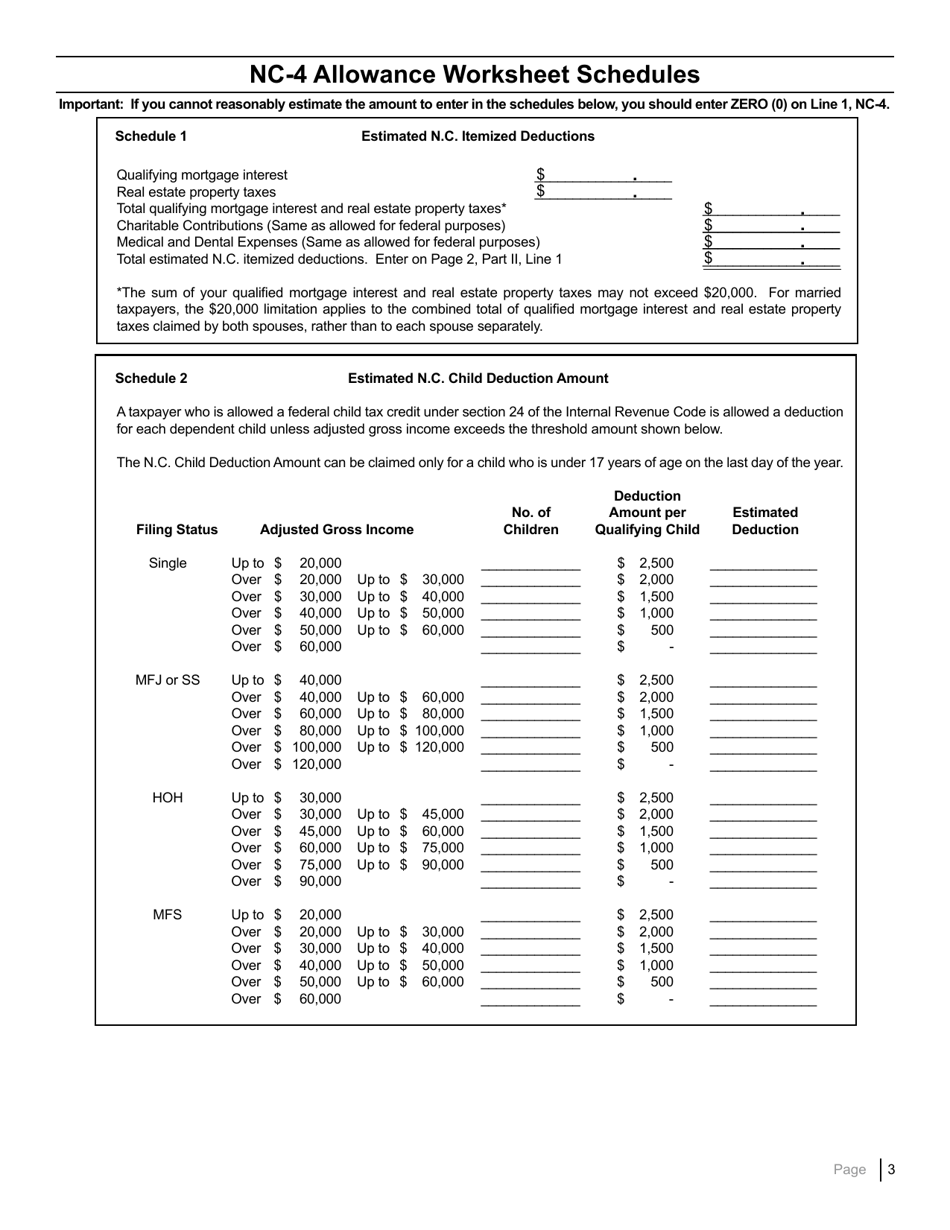 Form NC4 Fill Out, Sign Online and Download Printable PDF, North