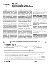 4p form nc carolina north withholding annuity certificate payments pension templateroller printable