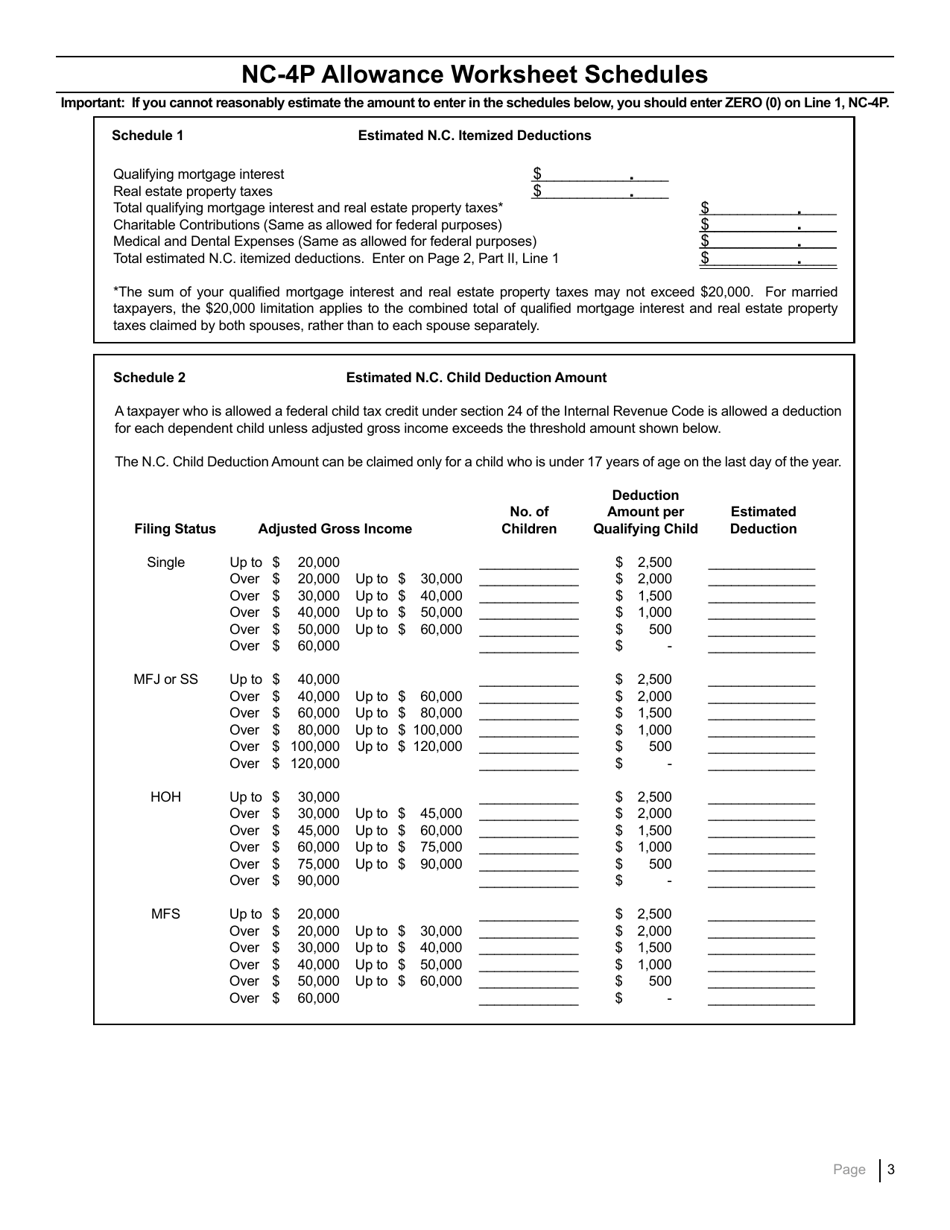 Form NC-4P Withholding Certificate for Pension or Annuity Payments - North Carolina, Page 5