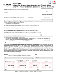 Form E-588SC Claim for Refund State, County, and Transit Sales and Use Taxes for Certain Cancelled Service Contracts - North Carolina, Page 2