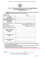 Form DL-15B Motorcycle Endorsement Application - North Carolina, Page 2