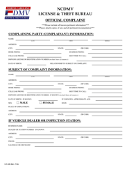 Document preview: Form LT-220 Official Complaint - North Carolina