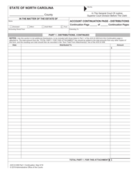 Document preview: Form AOC-E-506 Part V Account Continuation Page - Distributions - North Carolina