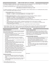 Form AOC-CR-180B Crime Victims&#039; Rights Act Victim Information Sheet (Law Enforcement) (For Offenses Committed on or After Aug. 31, 2019) - North Carolina, Page 2