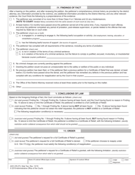 Form AOC-CR-273 Certificate of Relief Petition and Order - North Carolina, Page 2