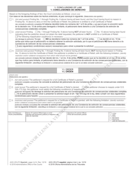 Form AOC-CR-273 Certificate of Relief Petition and Order - North Carolina (English/Spanish), Page 4