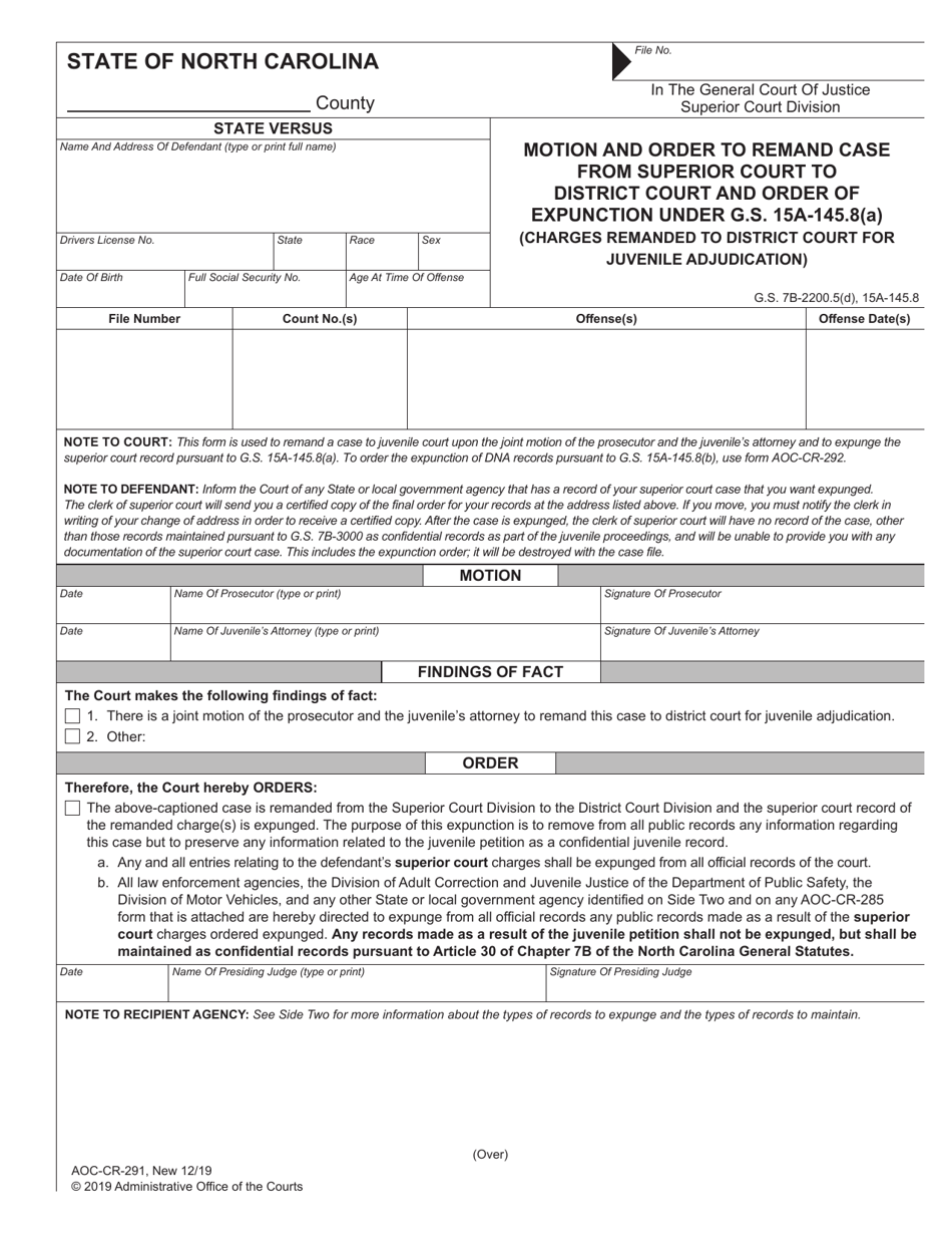 Form AOC CR 291 Fill Out Sign Online and Download Fillable PDF