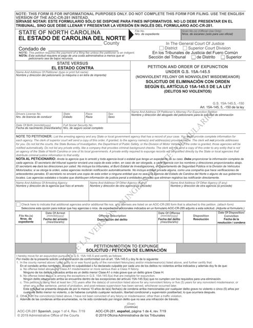 Form AOC-CR-281  Printable Pdf