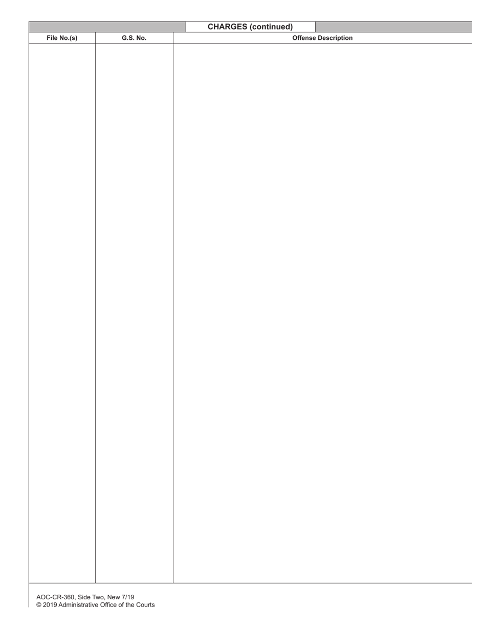 Form AOC-CR-360 Order to Submit Fingerprints - North Carolina, Page 2
