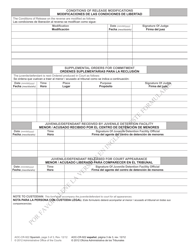 Form AOC-CR-922 Release Order for Juvenile Transferred to Superior Court for Trial - North Carolina (English/Spanish), Page 3