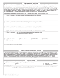 Form AOC-CV-354 Limited Driving Privilege Driving While License Revoked or Committing Moving Offense While Driving During Period of Revocation - North Carolina, Page 2