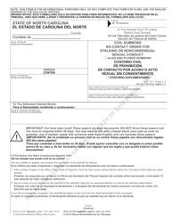 Document preview: Form AOC-CV-521 Civil Summons No-Contact Order for Stalking or Nonconsensual Sexual Conduct - North Carolina (English/Spanish)