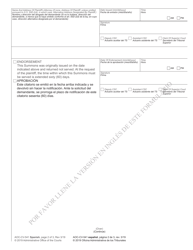 Form AOC-CV-541 Civil Summons - Permanent Civil No-Contact Order Against Sex Offender - North Carolina (English/Spanish), Page 2