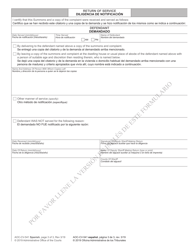 Form AOC-CV-541 Civil Summons - Permanent Civil No-Contact Order Against Sex Offender - North Carolina (English/Spanish), Page 3