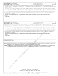 Form AOC-CV-803 Arbitration Demand for Trial De Novo - North Carolina (English/Vietnamese), Page 2