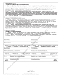 Form AOC-E-400 Oath/Affirmation - North Carolina (English/Spanish), Page 2