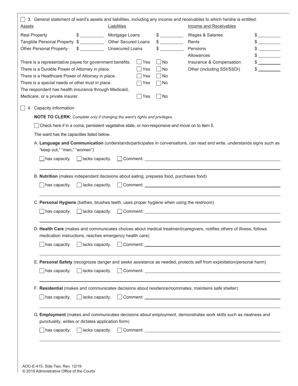 Form AOC-E-415 Motion in the Cause to Modify Guardianship - North Carolina, Page 2